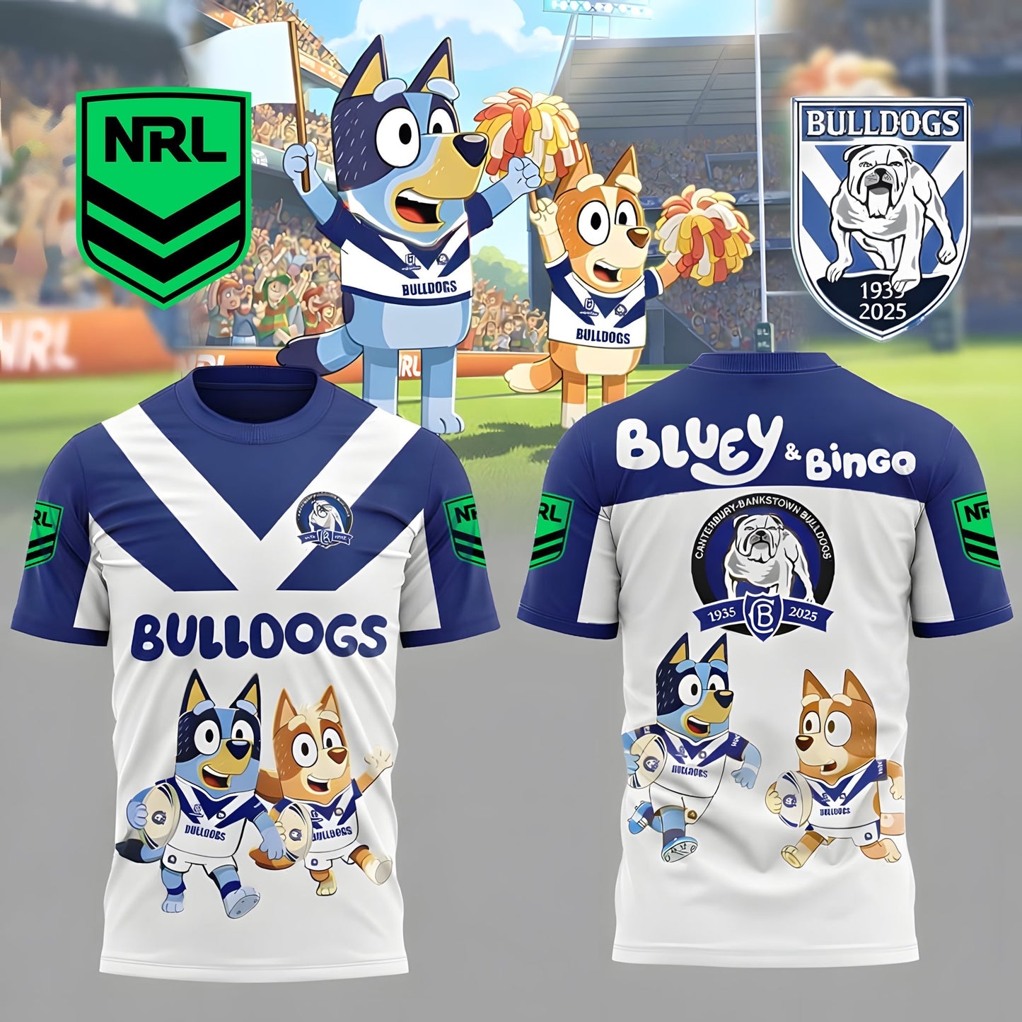 PREMIUM NRL X CB Bluey & Bingo POLO SHIRT ƒ?? Limited 2026 NDT LVH