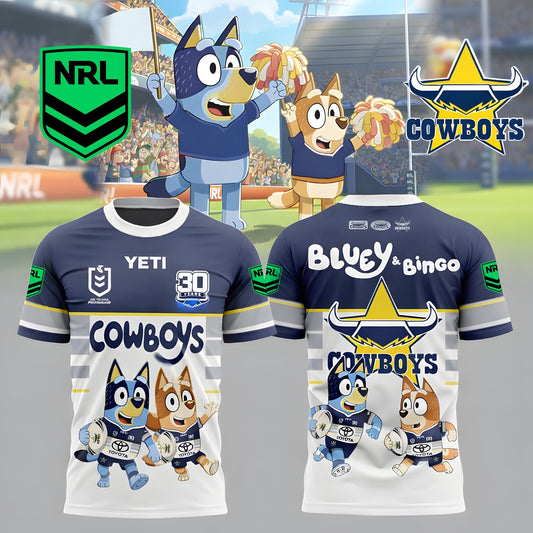 PREMIUM NRL X NQC Bluey & Bingo POLO SHIRT ƒ?? Limited 2026 NDT LVH