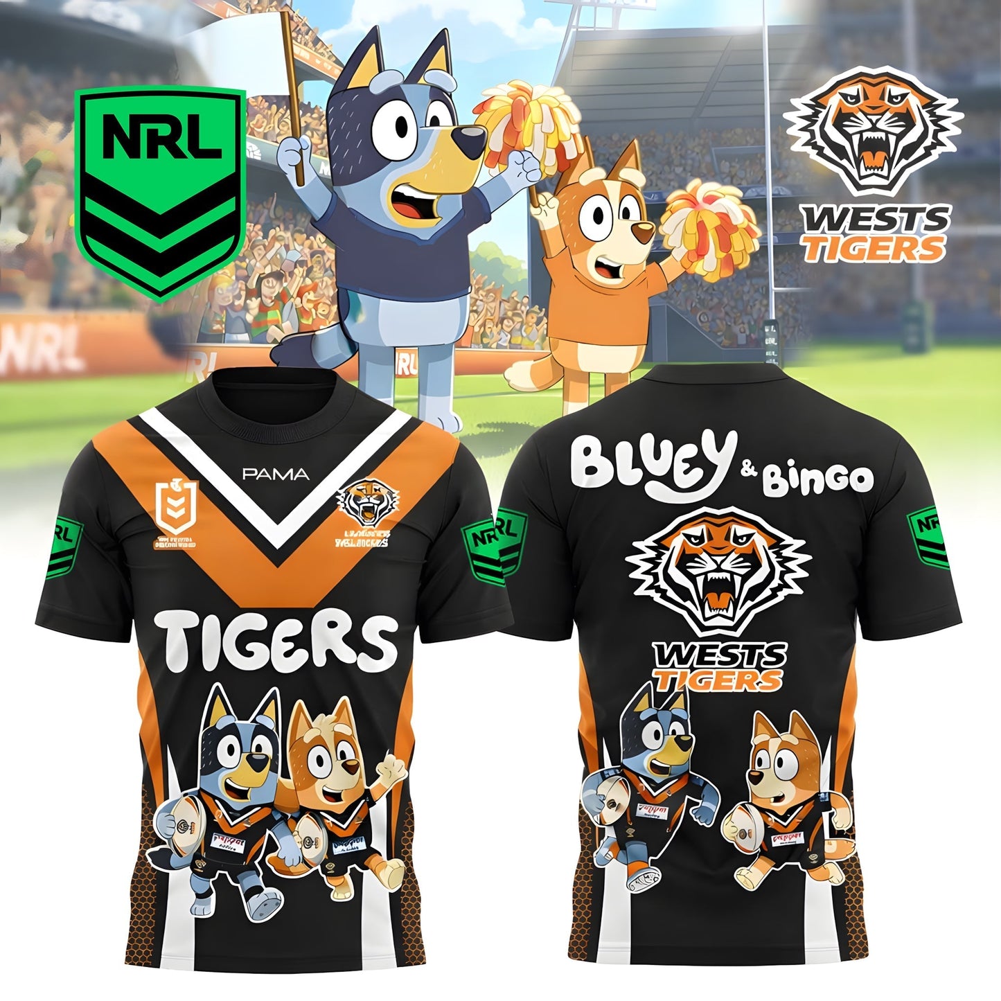 PREMIUM NRL X WT Bluey & Bingo POLO SHIRT ƒ?? Limited 2026 NDT LVH