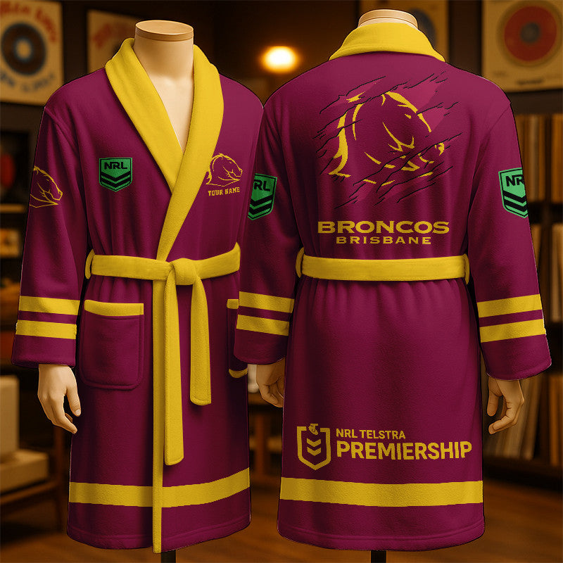 PREMIUM NRL X BB New Style Royal Fleece Bathrobe Personalized NDT LVH 260226