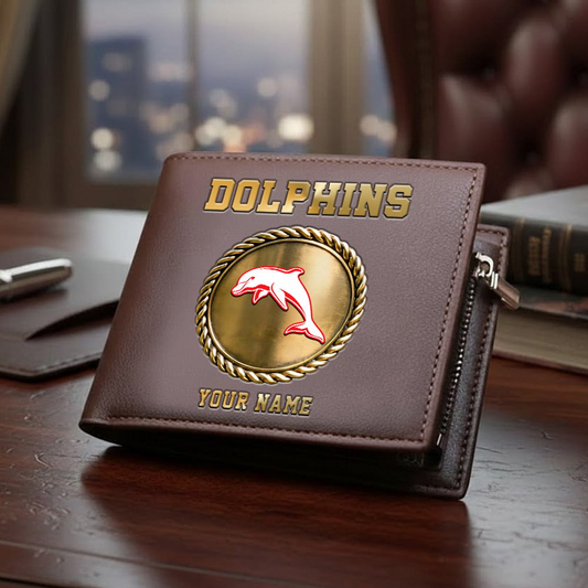 PREMIUM NRL X DOLPHINS Man Leather Wallet Limited Editions NDT NQK 260226