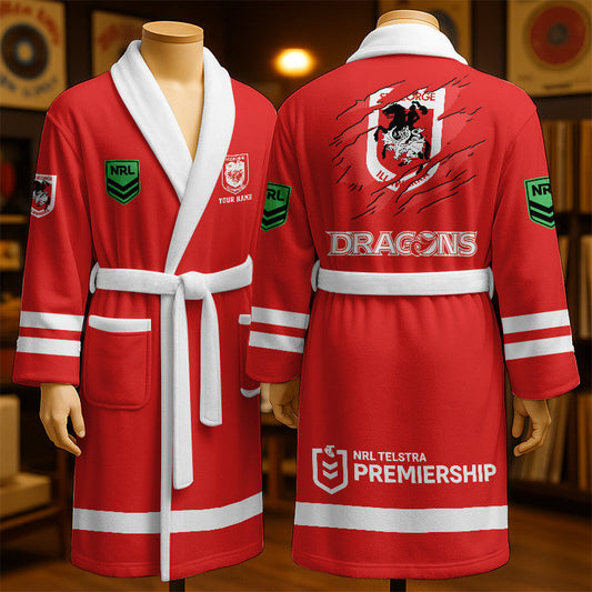 PREMIUM NRL X SID New Style Royal Fleece Bathrobe Personalized NDT LVH 260226