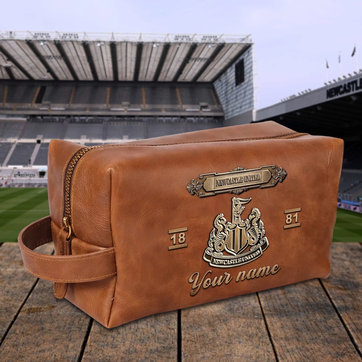 PREMIUM ?��??���?��? X NEW 3D EMBOSSED LEATHER TOILETRY BAG Limited Edition NDT NHM 020326