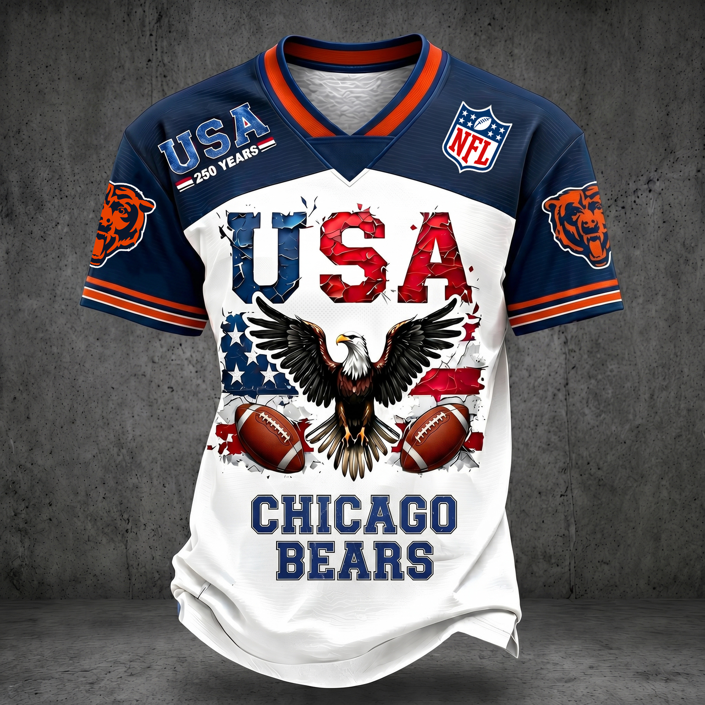 PREMIUM NFL X CB 250TH anniversary LUXURY V-Neck T- Shirt 130626