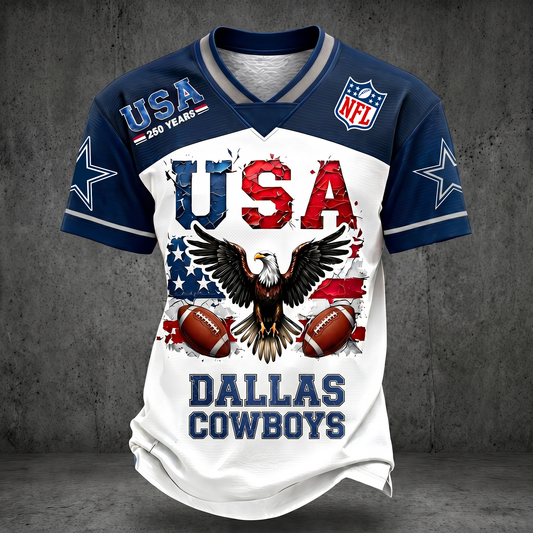 PREMIUM NFL X DC 250TH anniversary LUXURY V-Neck T- Shirt 130626