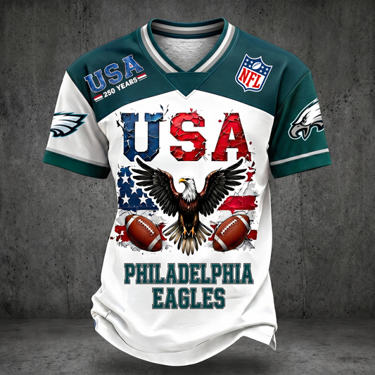 PREMIUM NFL X PE 250TH anniversary LUXURY V-Neck T- Shirt 130626