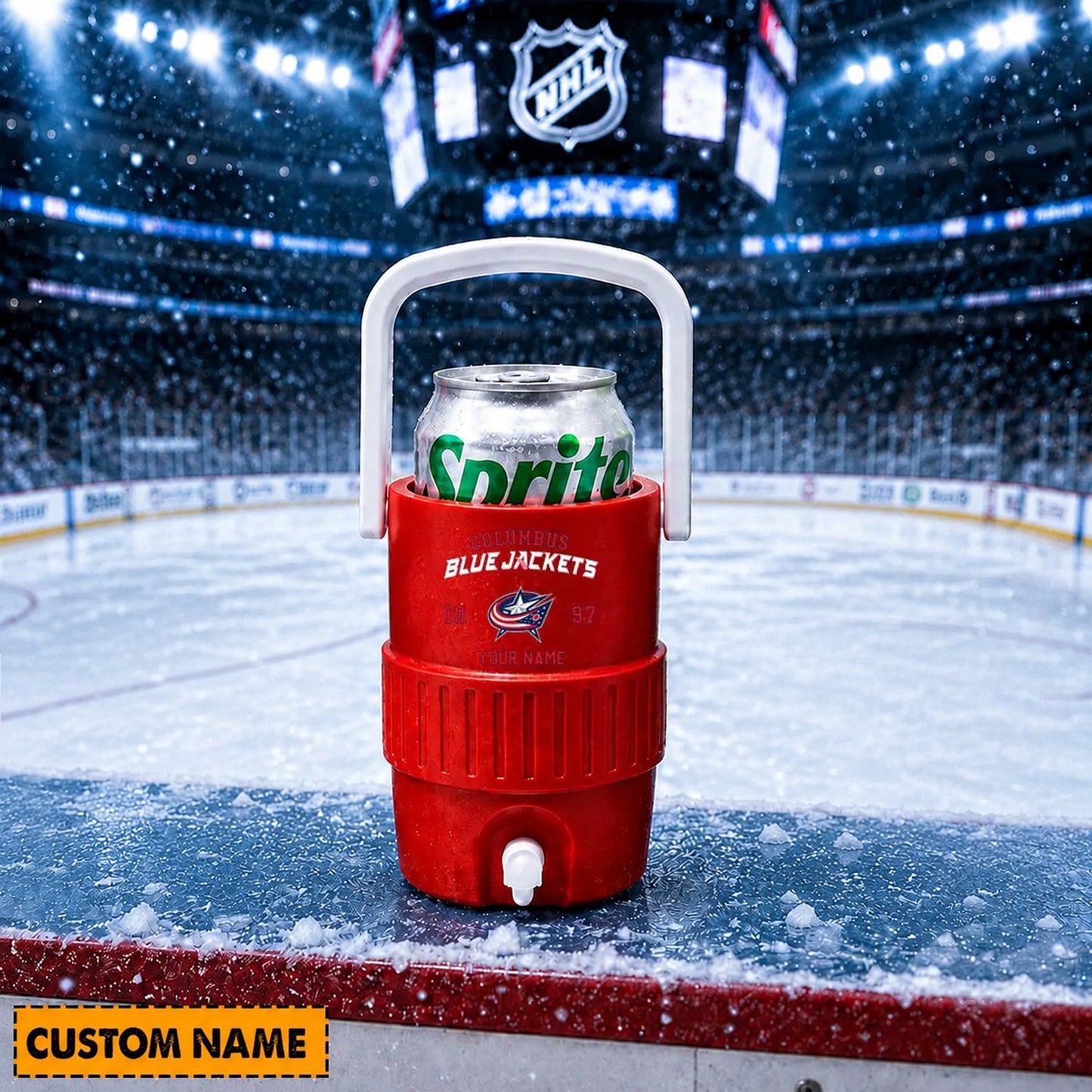 PREMIUM NHL X CBJ Retro Mini Cooler Can Holder Custom Name Gifts For Fan NDT NHM 240526