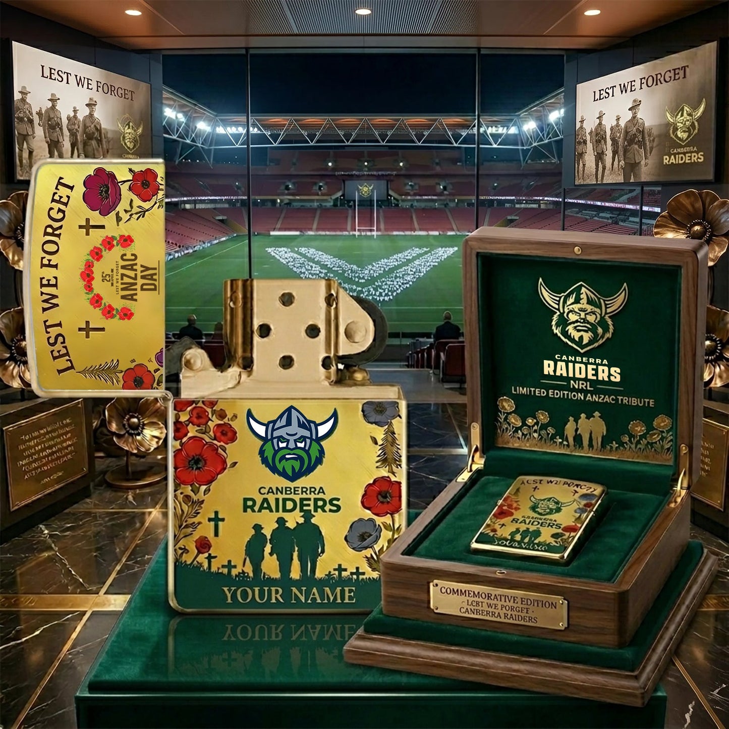 PREMIUM NRL X CR ANNIVERSARY 111TH ANZAC Personalized Lighter NDT NHM 300326