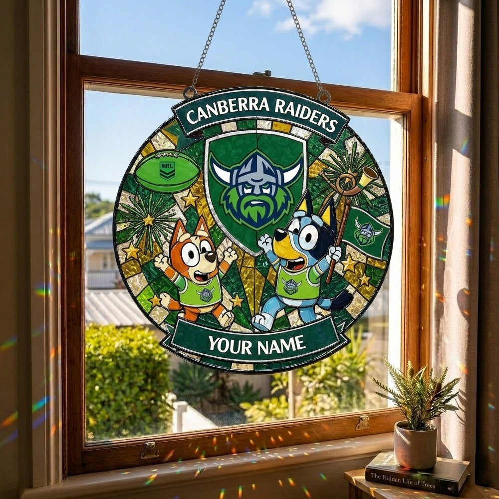 PREMIUM NRL X CR Bluey Suncatcher Custom  Name  Limited Edition NDT NTN 230426