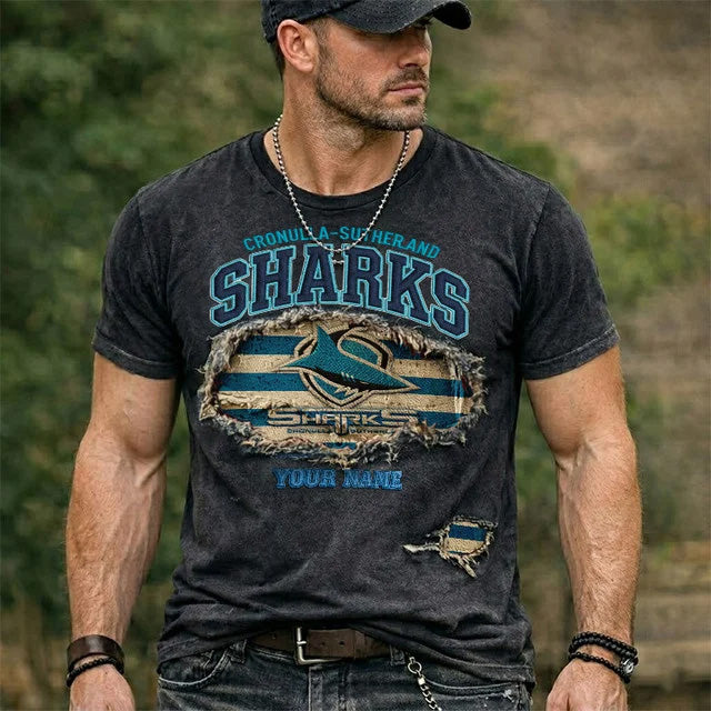 PREMIUM NRL X CSS Black Vintage Washed T-shirt NDT NTN 040426