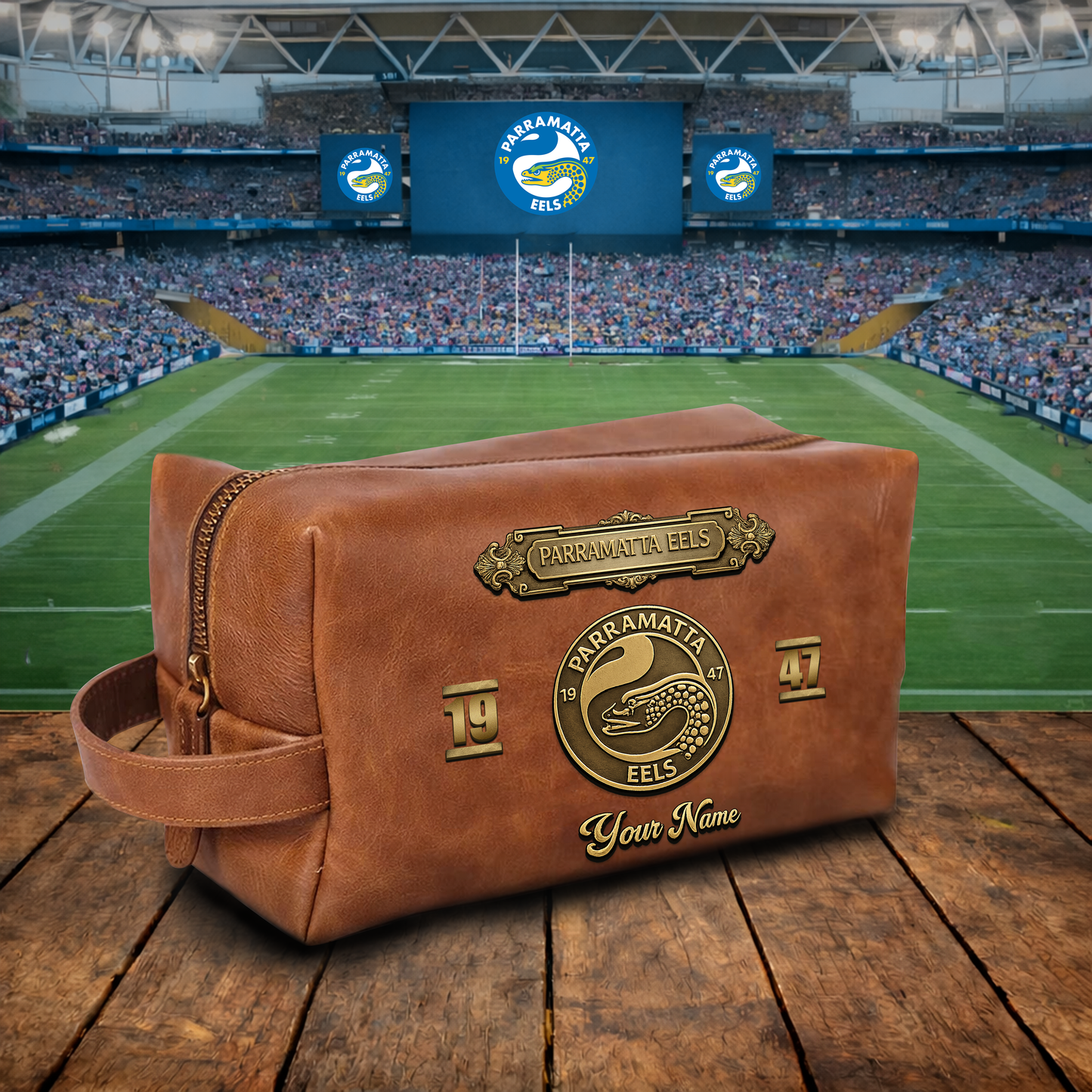 PREMIUM NRL  X PE 3D EMBOSSED LEATHER TOILETRY BAG Limited Edition NDT VHM