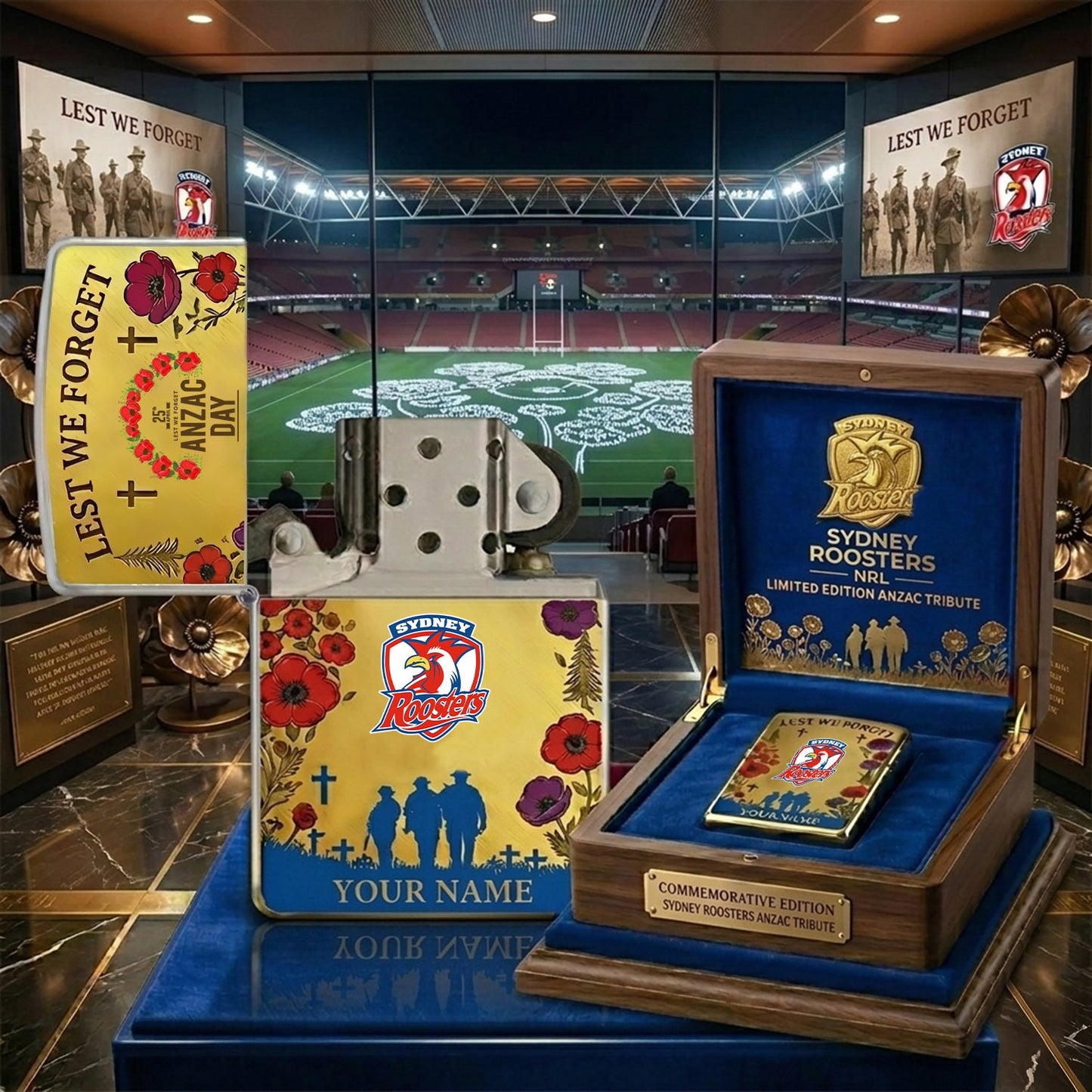 PREMIUM NRL X SR ANNIVERSARY 111TH ANZAC Personalized Lighter NDT NHM 300326