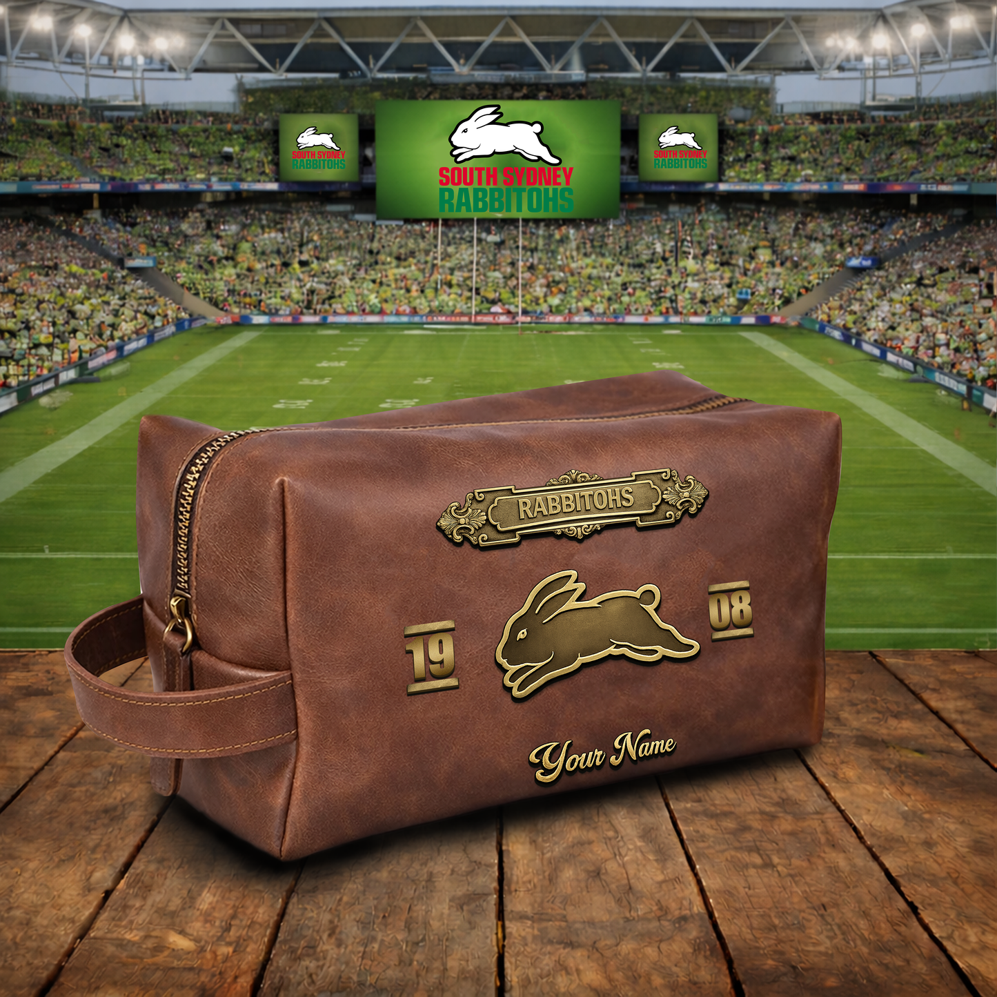 PREMIUM NRL  X SSR 3D EMBOSSED LEATHER TOILETRY BAG Limited Edition NDT VHM