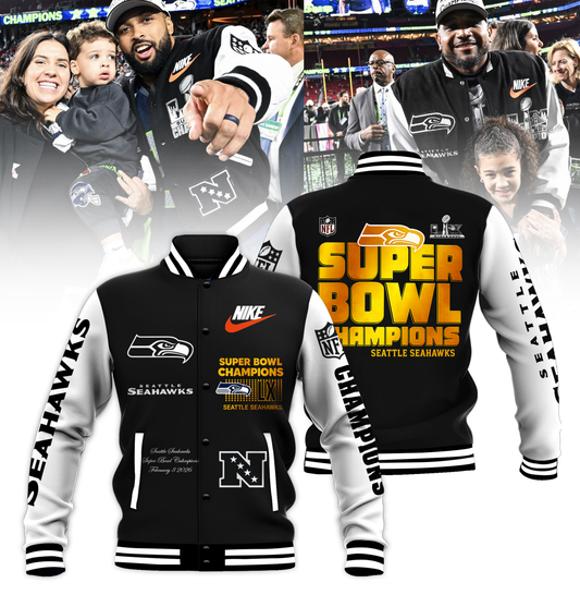 PREMIUM Super Bowl LX  X SEA Champions Limited Edition Baseball Jacket  V1 NDT VHM 100226