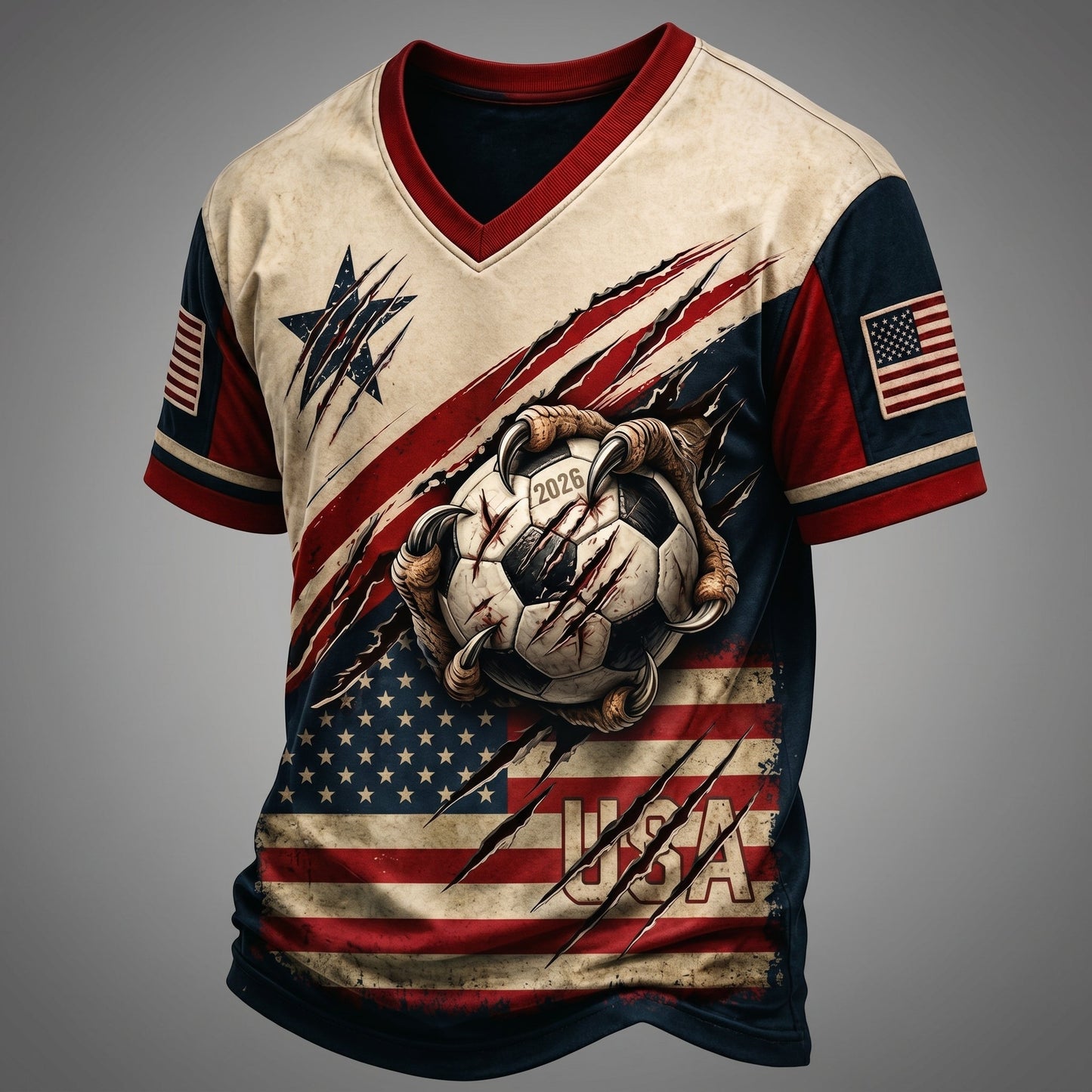 PREMIUM WC26 X USA LUXURY V-Neck T Shirt V6 NDT VHM 130626