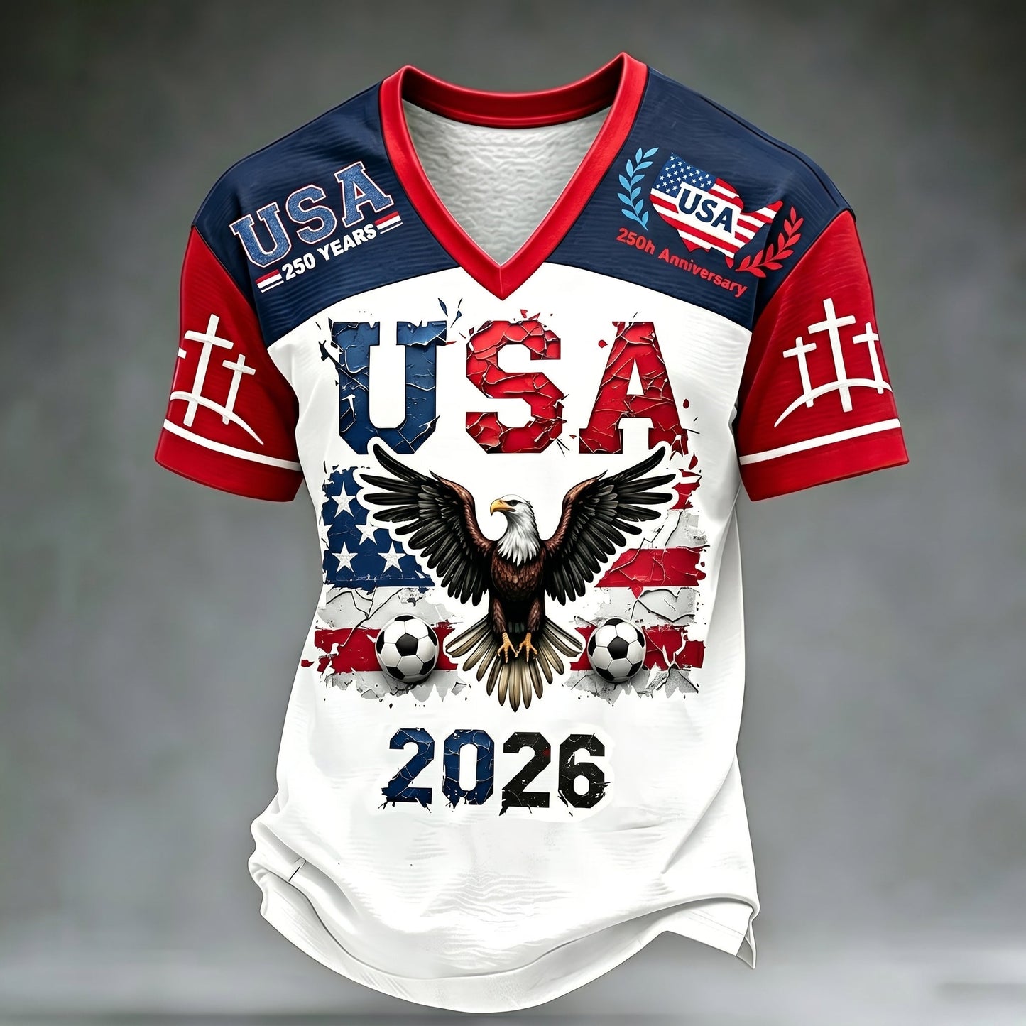 PREMIUM WC26 X USA LUXURY V-Neck T Shirt V2 NDT VHM 130626