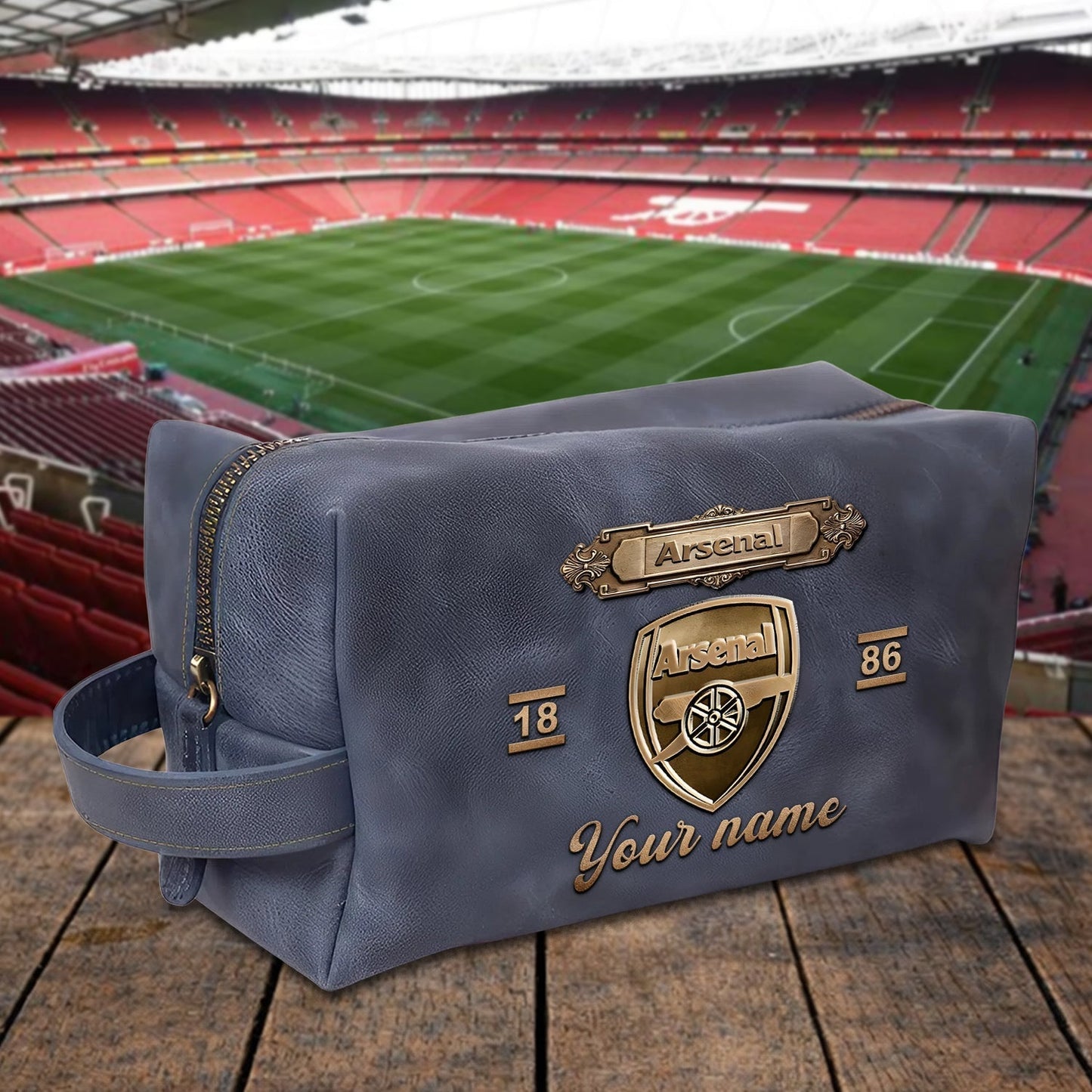 PREMIUM ?��??���?��? X ARS 3D EMBOSSED LEATHER TOILETRY BAG Limited Edition NDT NHM 020326