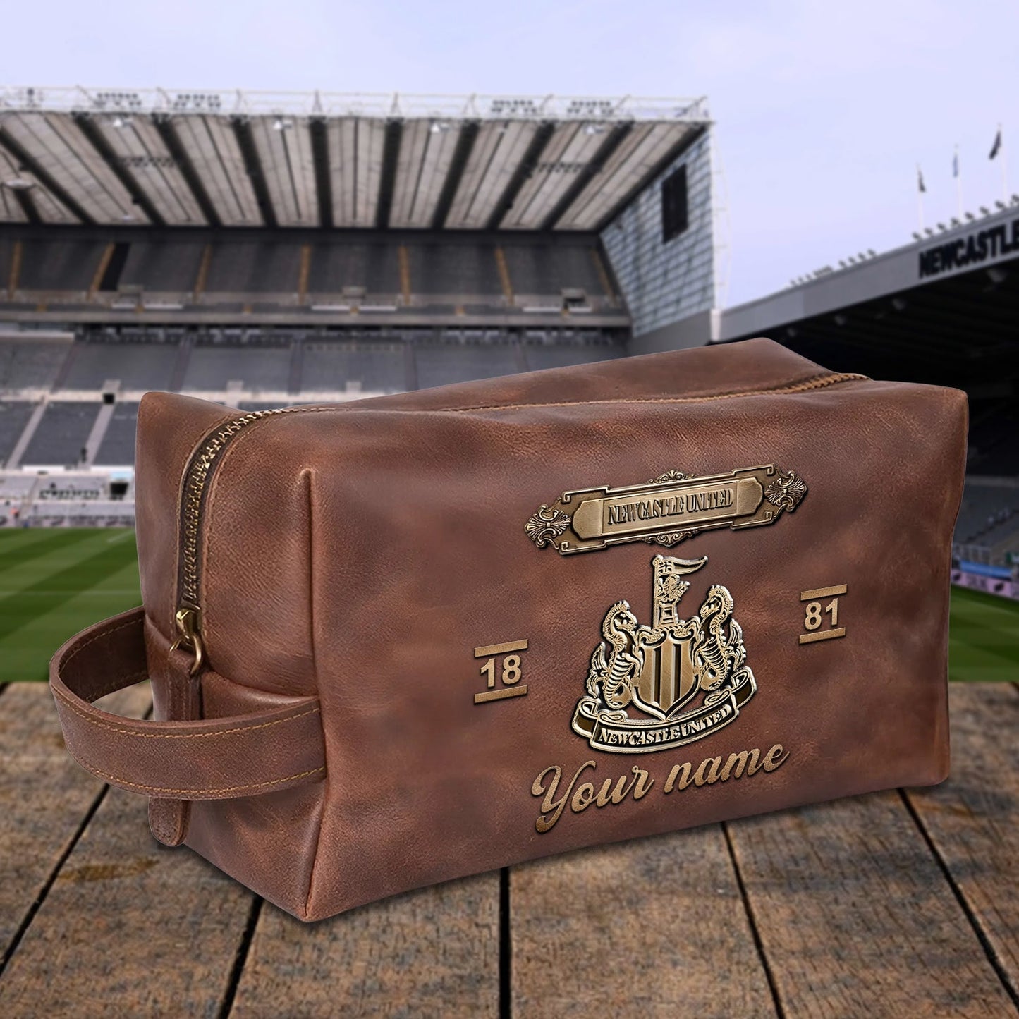 PREMIUM ?��??���?��? X NEW 3D EMBOSSED LEATHER TOILETRY BAG Limited Edition NDT NHM 020326