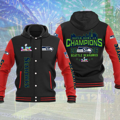 PREMIUM NFL X SEA CHAMPION SUPER BOWL Baseball Jacket  NDT NHM 090226