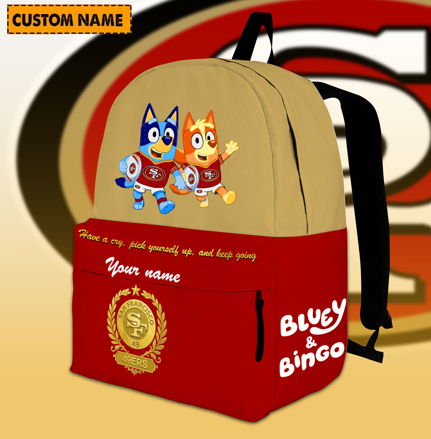 PREMIUM NFL X SF49  Schoolbag  Bluey & Bingo  Personalized Gifts For Son Limited Edition NDT VHM 050326