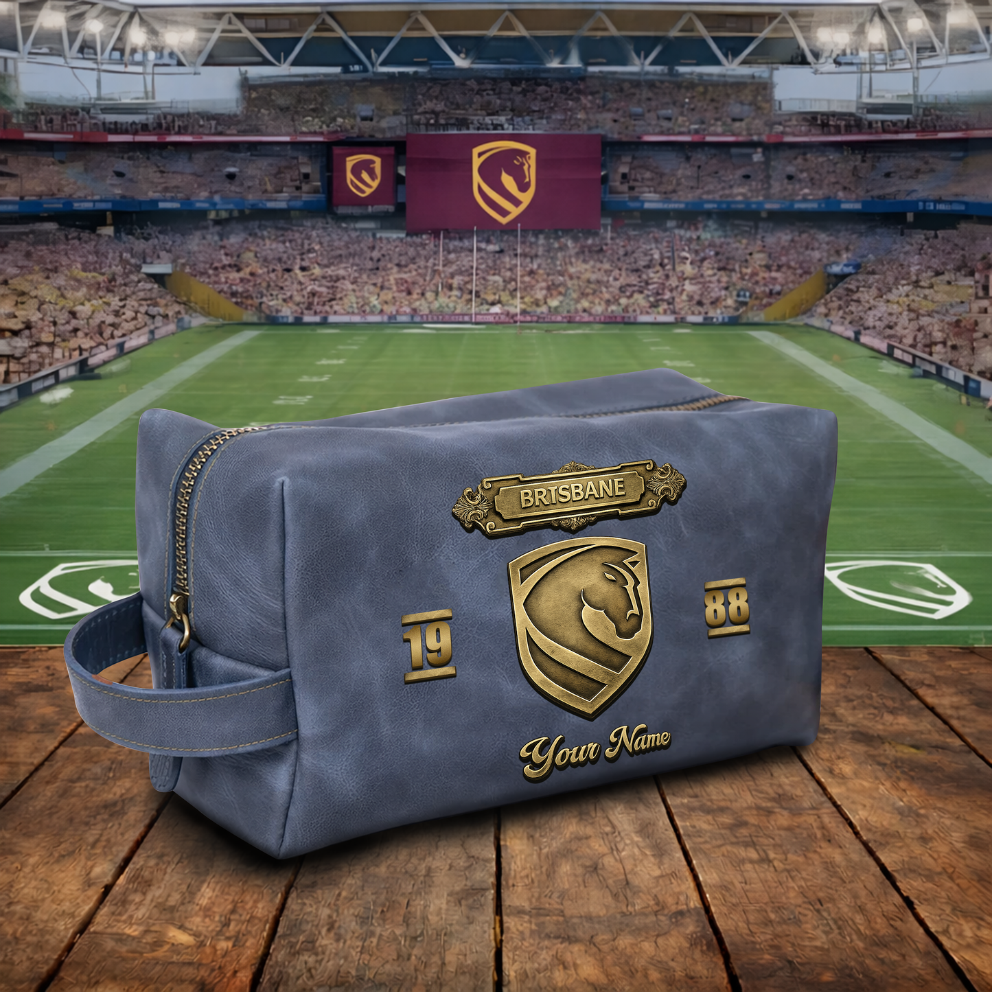 PREMIUM NRL  X BB 3D EMBOSSED LEATHER TOILETRY BAG Limited Edition NDT VHM