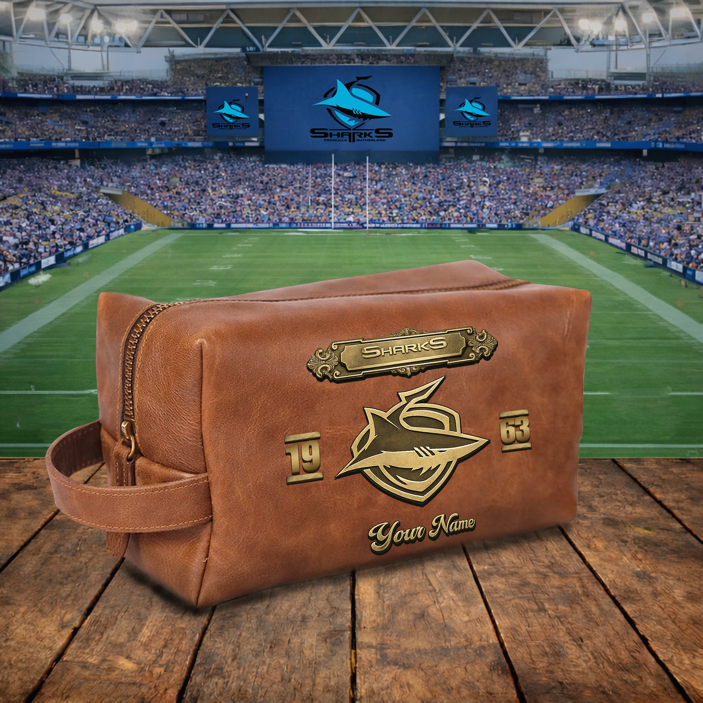 PREMIUM NRL  X CSS 3D EMBOSSED LEATHER TOILETRY BAG Limited Edition NDT VHM