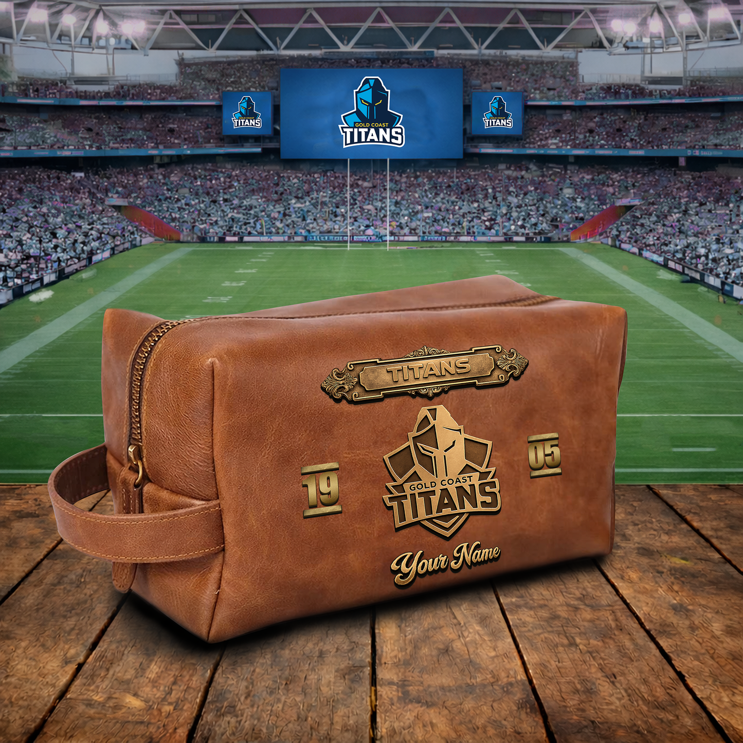 PREMIUM NRL  X GCT 3D EMBOSSED LEATHER TOILETRY BAG Limited Edition NDT VHM