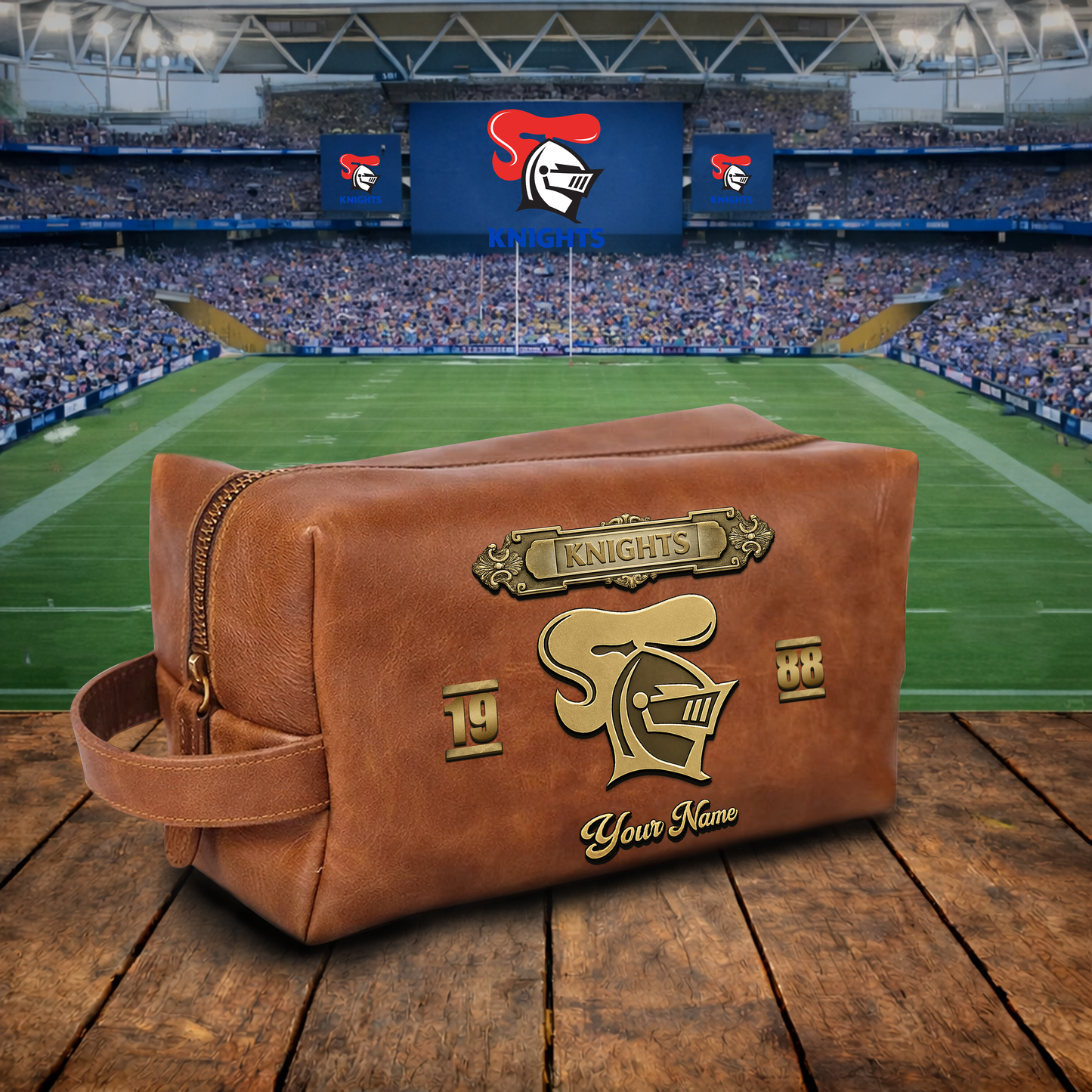 PREMIUM NRL  X NK 3D EMBOSSED LEATHER TOILETRY BAG Limited Edition NDT VHM