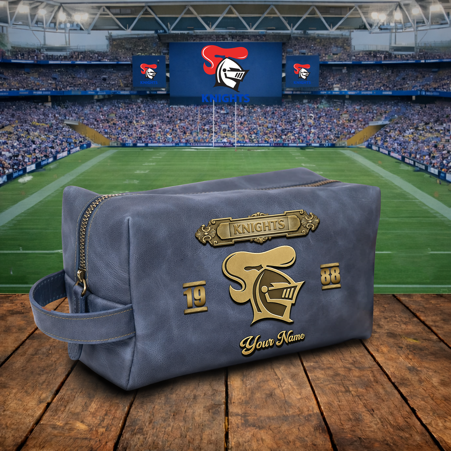 PREMIUM NRL  X NK 3D EMBOSSED LEATHER TOILETRY BAG Limited Edition NDT VHM