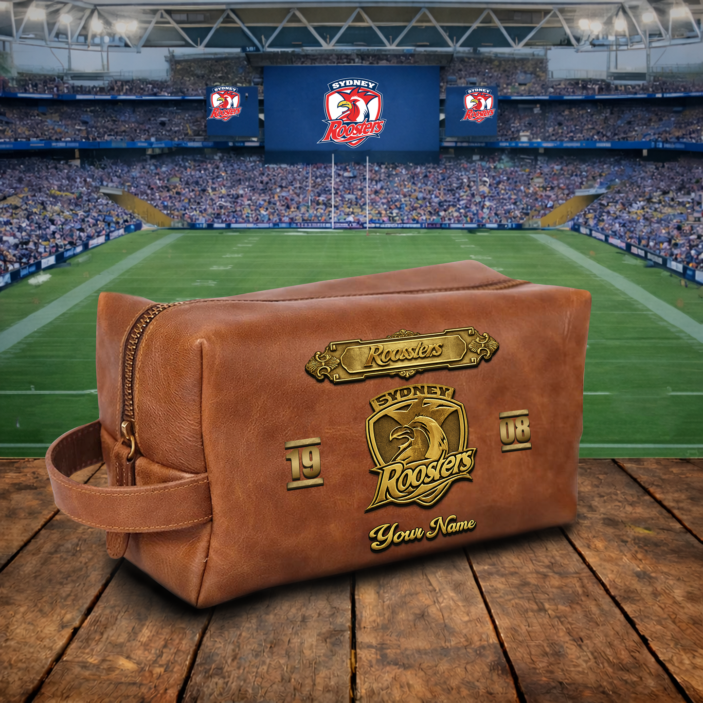 PREMIUM NRL  X SR 3D EMBOSSED LEATHER TOILETRY BAG Limited Edition NDT VHM