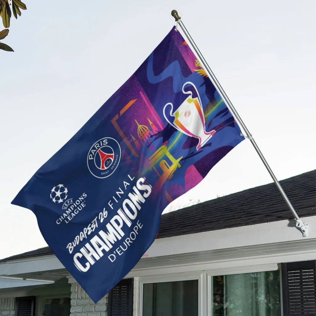 PSG 2526 Champions League Champions 3D Double-side House Flag V1 0106 DatND DVT