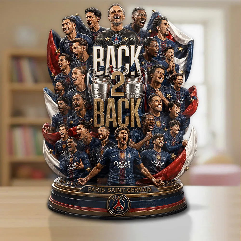 PSG 2526 Champions League Champions Custom Shape Acrylic Plaque V2 0106 DatND DVT
