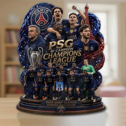 PSG 2526 Champions League Champions Custom Shape Acrylic Plaque V3 0106 DatND DVT