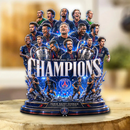 PSG 2526 Champions League Champions Custom Shape Acrylic Plaque V4 0106 DatND DVT