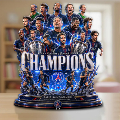 PSG 2526 Champions League Champions Custom Shape Acrylic Plaque V4 0106 DatND DVT