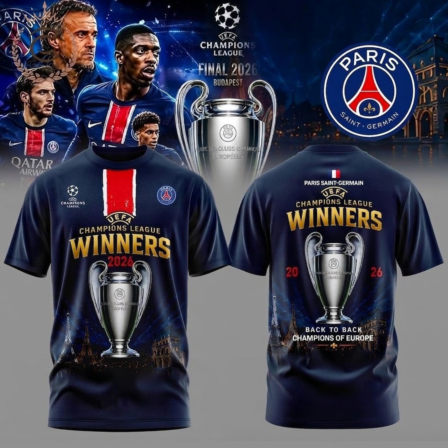 PSG x 2026 Champions League 3D Aparael V22 DATND TANTD 010626