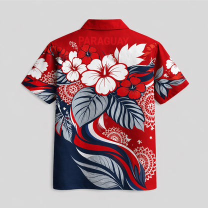 Paraguay World Cup 2026 Floral Hawaiian Shirt PVT02 DATND LBN 90526