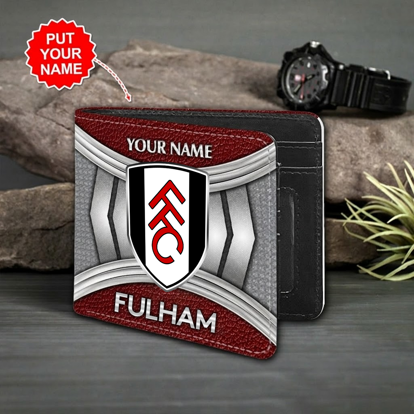 Personalized FUL x EPL Custom name Leather Wallet DATND TANTD