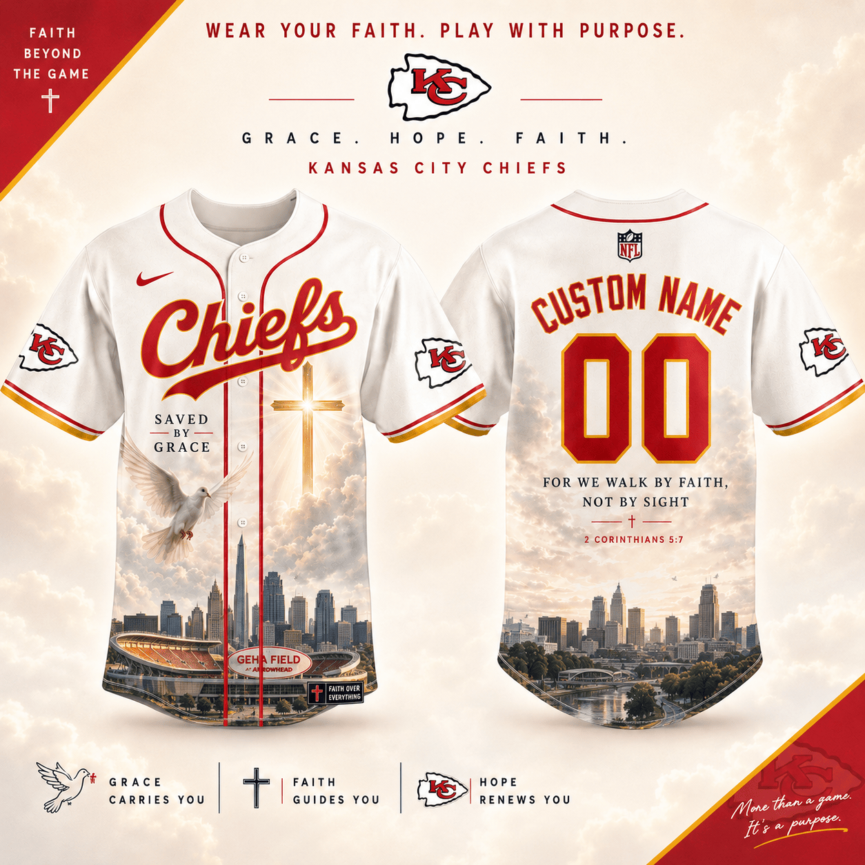 Personalized KCC x NFL Luxury Baseball Jersey 160626