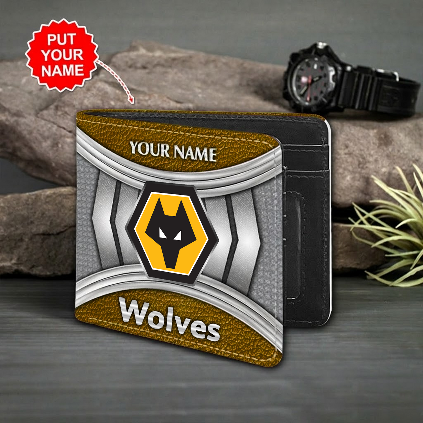 Personalized WOL x EPL Custom name Leather Wallet DATND TANTD