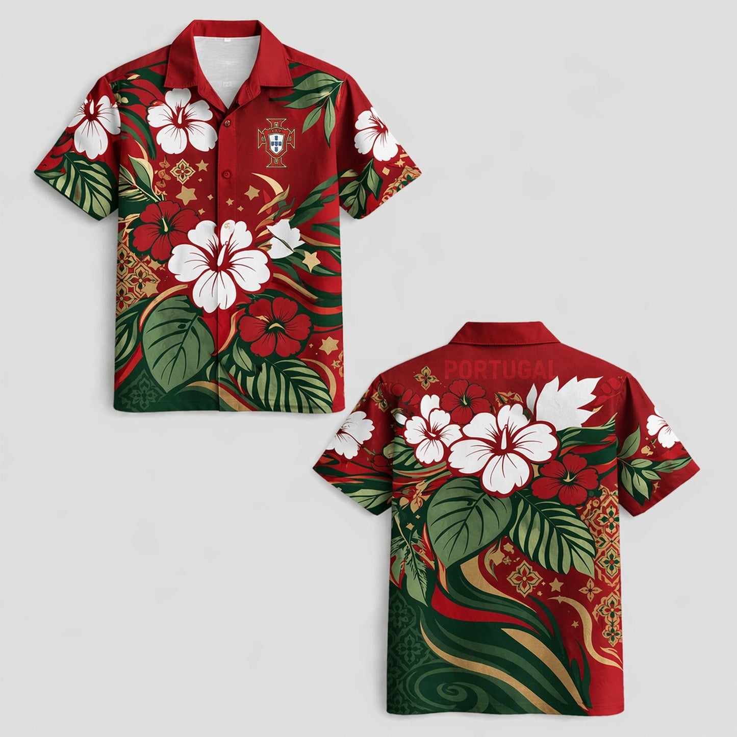 Portugal World Cup 2026 Floral Hawaiian Shirt PVT02 DATND LBN 90526