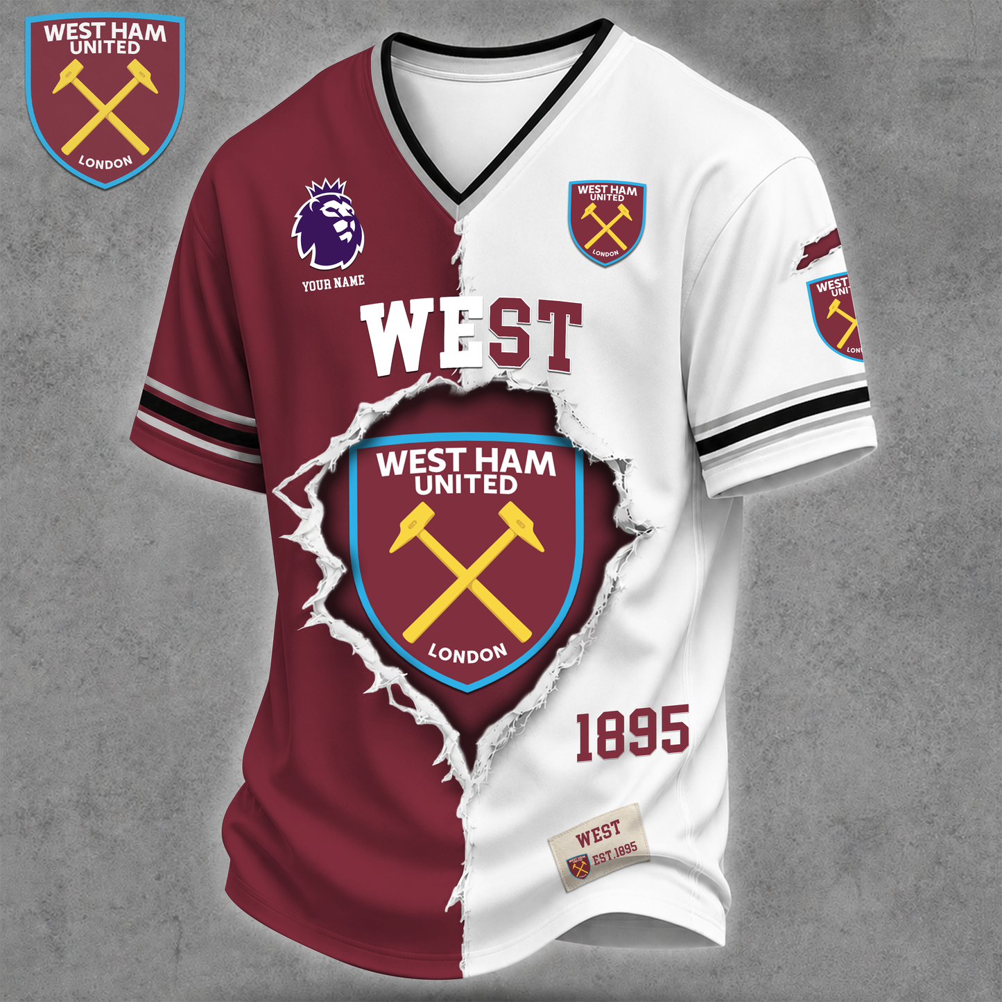 PREMIUM EPL X WEST LUXURY V-Neck T SHIRT NDT VHM 160626