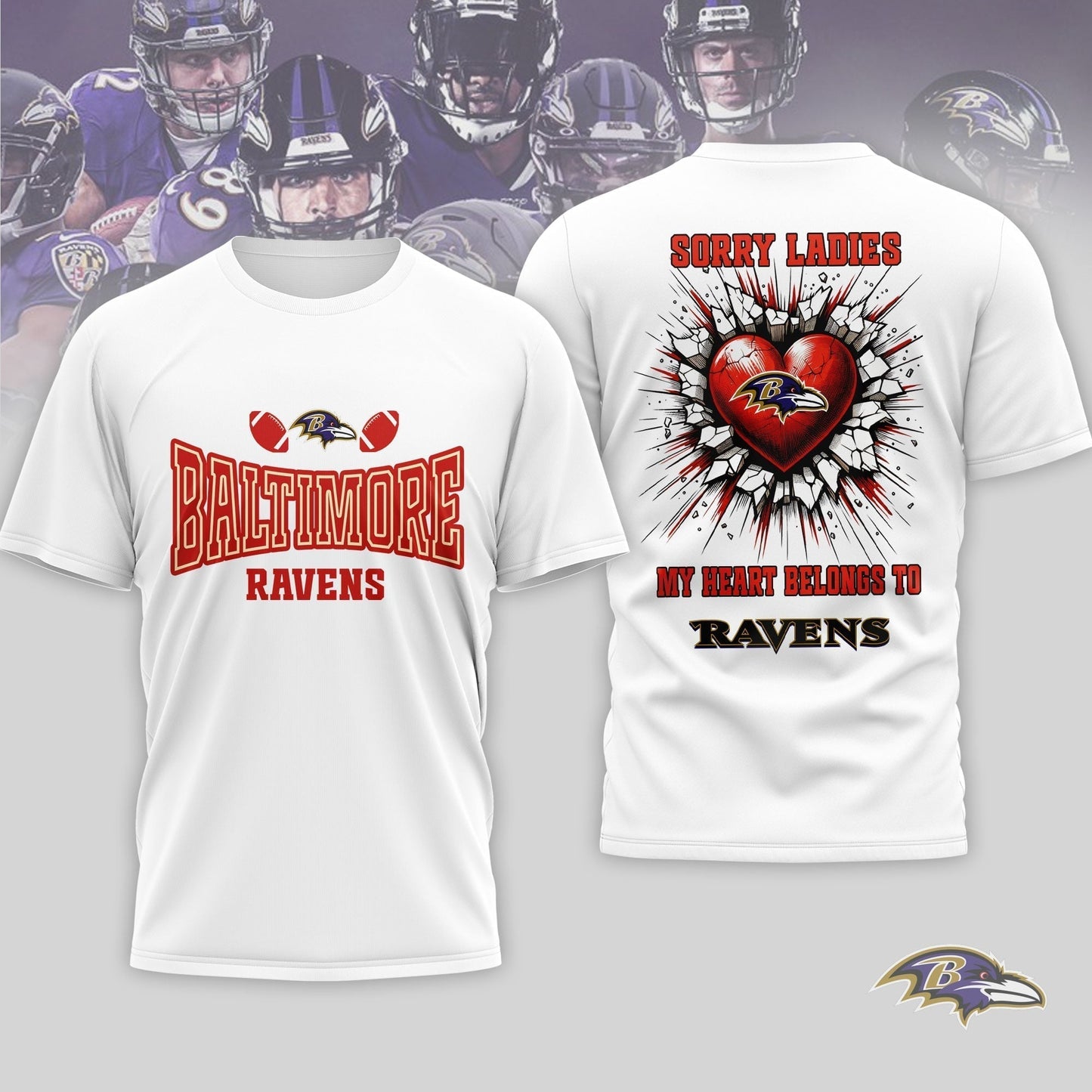 Premium NFL X Baltimore Ravens Valentine's Day 3D Shirt NDT LVH