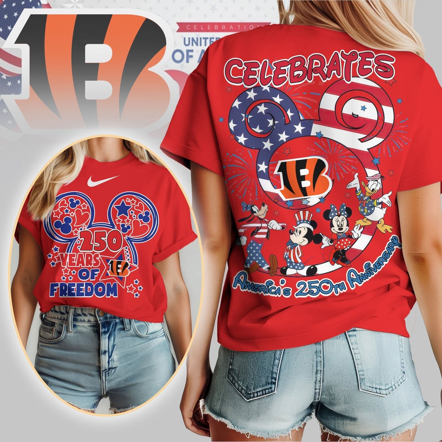 Premium NFL X CB2 Mouse  Celebrates America 250th Anniversary Women Shirt NDT LVH