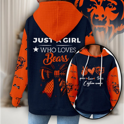 Premium NFL X CHI Women's Waffle Hoodie NDT NHM