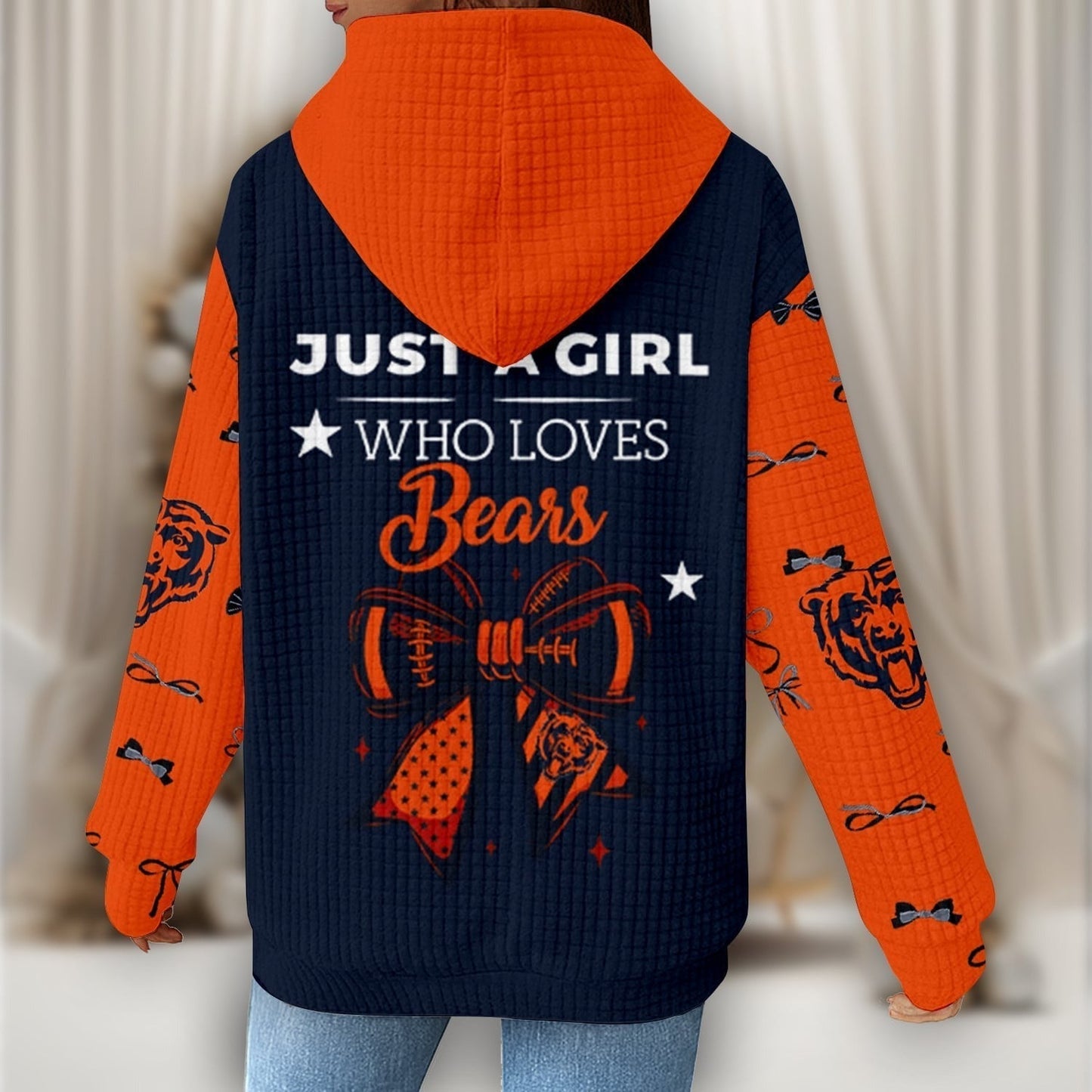 Premium NFL X CHI Women's Waffle Hoodie NDT NHM