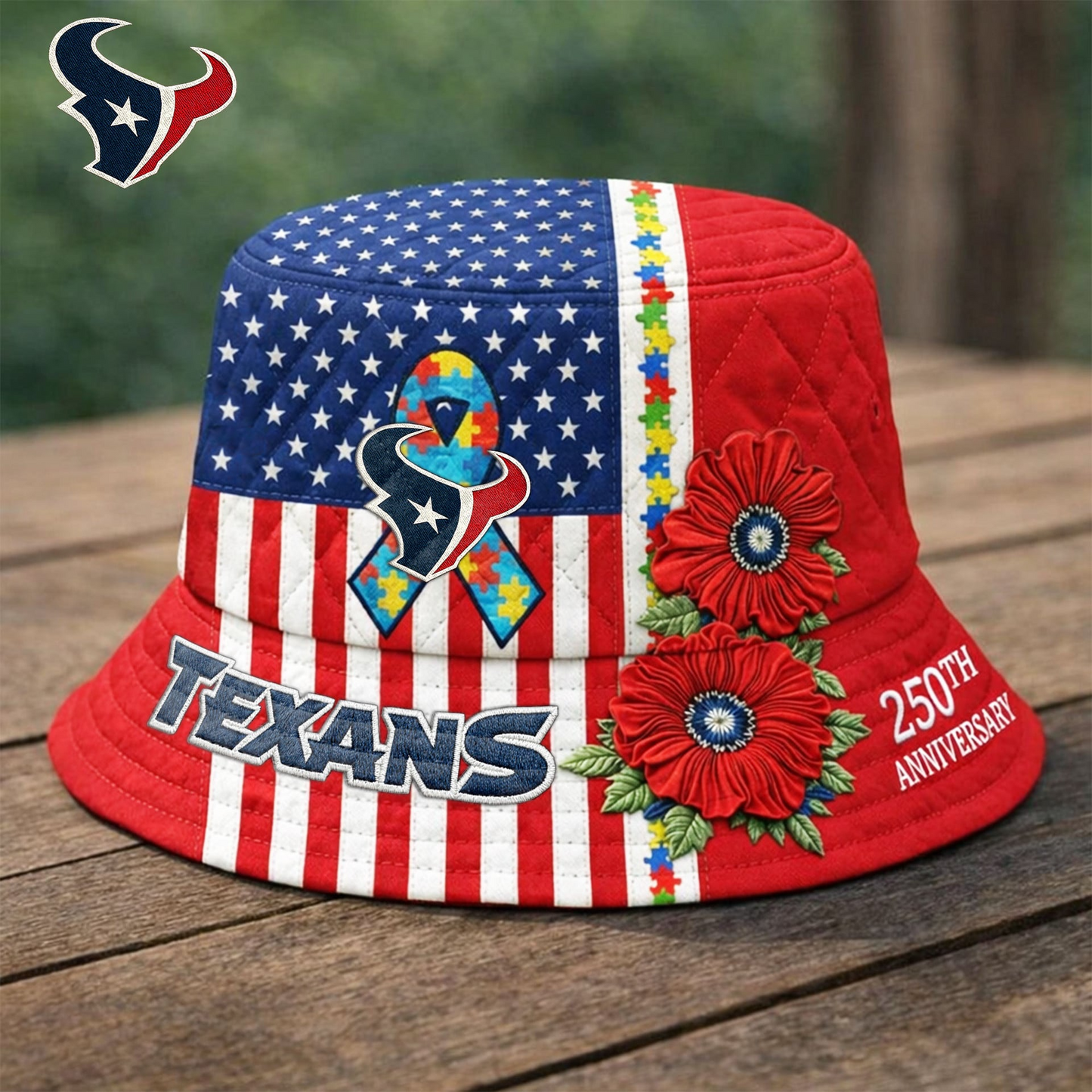 Premium NFL X HT Autism 250th Anniversary Bucket Hat  NDT VHM