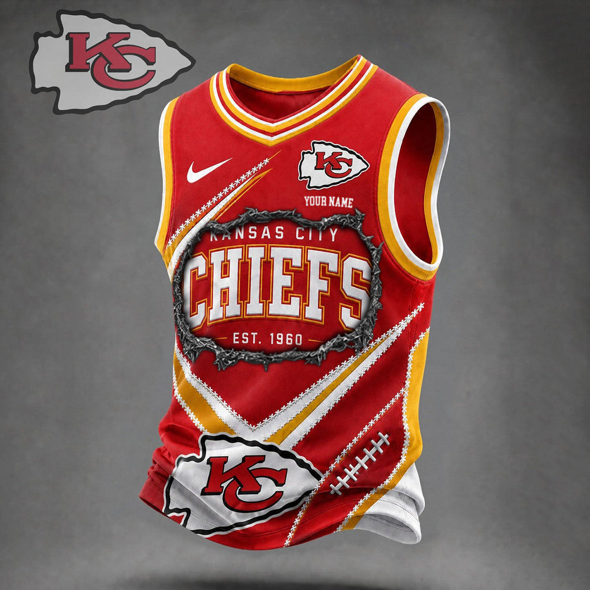 Premium NFL X KC Game Day V-Neck Tank Top Shirt V3 NDT NHM 080626