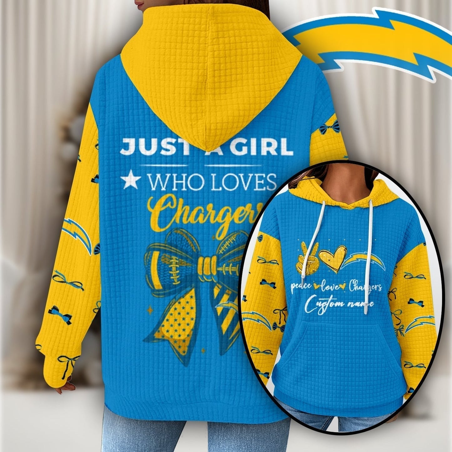 Premium NFL X LAC Women's Waffle Hoodie NDT NHM