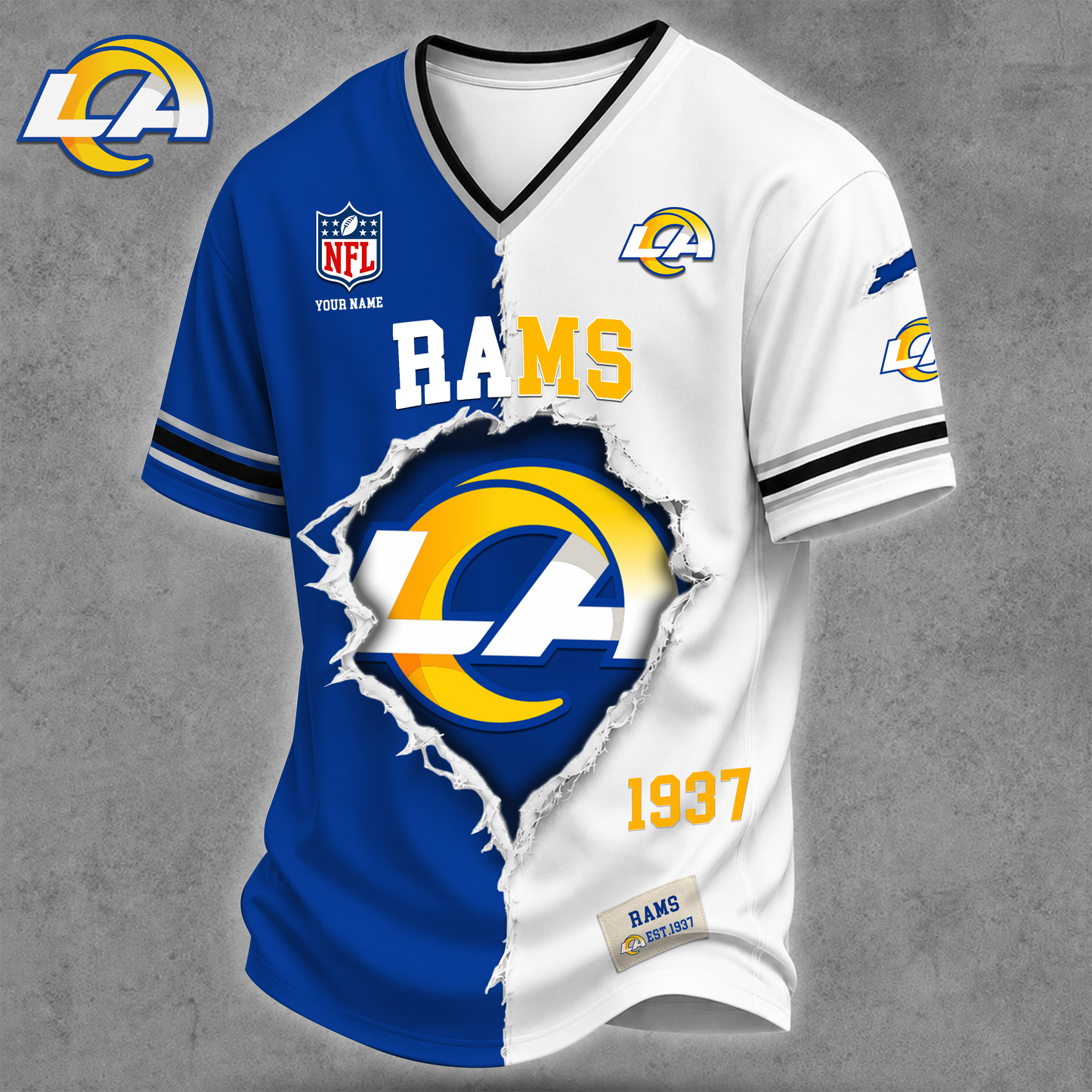 Premium NFL X LAR Game Day Streetwear V-neck  Shirt NDT VHM 040626